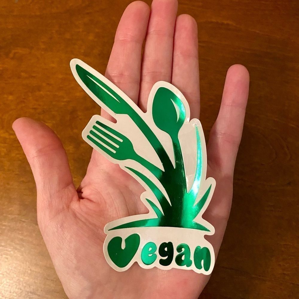 20 Vegan Metallic Green Waterproof Stickers Car Tumbler Laptop Resell